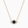 Effy Jewelry Novelty 14K Yellow Gold Blue Sapphire and Diamond Evil Eye Necklace | Necklaces & Pendants