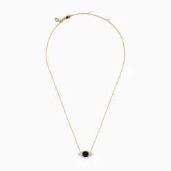 Effy Jewelry Novelty 14K Yellow Gold Blue Sapphire and Diamond Evil Eye Necklace | Necklaces & Pendants