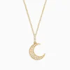 Effy Jewelry Novelty 14K Yellow Gold Diamond Crescent Moon Pendant, 0.13 TCW | Necklaces & Pendants