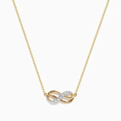 Effy Jewelry Novelty 14K Yellow Gold Diamond Infinity Necklace | Necklaces & Pendants