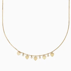 Effy Jewelry Novelty 14K Yellow Gold Diamonds u0026 Hearts Necklace | Necklaces & Pendants