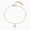 Effy Jewelry Novelty 14K Yellow Gold Diamond Anchor Ankle Bracelet | Bracelets