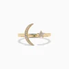 BH Multi Novelty 14K Yellow Gold Diamond Moon and Star Ring, 0.08 TCW | Rings
