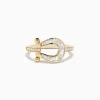 Effy Jewelry Novelty 14K Yellow Gold Diamond Horseshoe Ring | Rings