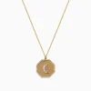 BH Multi Novelty 14K Yellow Gold Diamond Moon Pendant, 0.24 TCW | Necklaces & Pendants