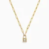 BH Multi Novelty 14K Yellow Gold Diamond Mini Lock Necklace | Necklaces & Pendants