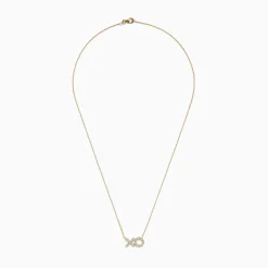 Effy Jewelry Novelty 14K Yellow Gold Diamond XO Necklace | Necklaces & Pendants