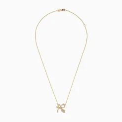 Effy Jewelry Novelty 14K Yellow Gold Diamond Bow Necklace | Necklaces & Pendants