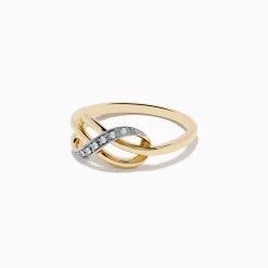 Effy Jewelry Novelty 14K Yellow Gold Diamond Infinity Knot Ring, 0.05 TCW | Rings