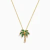 Effy Jewelry Novelty 14K Yellow Gold Emerald and Diamond Palm Tree Pendant | Necklaces & Pendants
