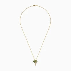 Effy Jewelry Novelty 14K Yellow Gold Emerald and Diamond Palm Tree Pendant | Necklaces & Pendants