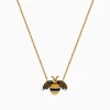 Effy Jewelry Novelty 14K Yellow Gold Espresso and White Diamond Bee Necklace | Necklaces & Pendants