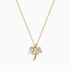 Effy Jewelry Novelty 14K Yellow Gold Fresh Water Pearl u0026 Diamond Palm Tree Pendant | Necklaces & Pendants