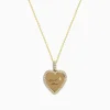 Effy Jewelry Novelty 14k Yellow Gold "Girl Mom" Diamond Heart Pendant | Necklaces & Pendants
