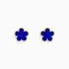 BH Multi Novelty 14K Yellow Gold Lapis Flower Stud Earrings | Earrings