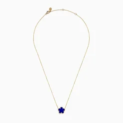 BH Multi Novelty 14K Yellow Gold Lapis Flower Necklace | Necklaces & Pendants