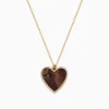 BH Multi Novelty 14K Yellow Gold Mother of Pearl and Diamond Heart Pendant | Necklaces & Pendants