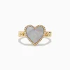BH Multi Novelty 14K Yellow Gold Mother of Pearl and Diamond Heart Ring | Rings