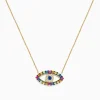 BH Multi Novelty 14K Yellow Gold Multi Sapphire and Diamond Evil Eye Necklace | Necklaces & Pendants