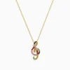Effy Jewelry Novelty 14K Yellow Gold Multi Sapphire Tsavorite Treble Clef Pendant | Necklaces & Pendants