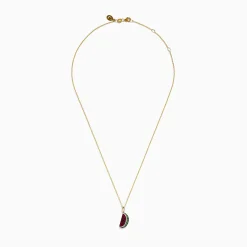 Effy Jewelry Novelty 14K Yellow Gold Ruby, Tsavorite and Diamond Watermelon Pendant | Necklaces & Pendants