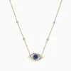 BH Multi Novelty 14K Yellow Gold Sapphire and Diamond Evil Eye Necklace | Necklaces & Pendants