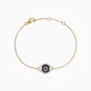 Effy Jewelry Novelty 14K Yellow Gold Sapphire u0026 Diamond Evil Eye Bracelet, 0.43 TCW | Bracelets