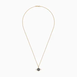 Effy Jewelry Novelty 14K Yellow Gold Sapphire u0026 Diamond Evil Eye Pendant, 0.42 TCW | Necklaces & Pendants