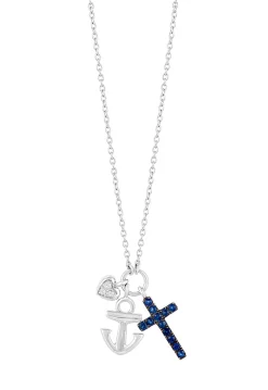 Effy Jewelry Novelty Sterling Silver Blue Sapphire Mix Charm Pendant, 0.45 TCW | Necklaces & Pendants