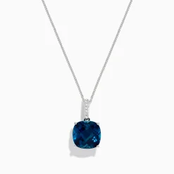 BH Multi Ocean Bleu 14K Gold London Blue Topaz and Diamond Pendant, 8.29 TCW | Necklaces & Pendants