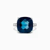BH Multi Ocean Bleu 14K Gold London Blue Topaz and Diamond Ring, 13.54 TCW | Rings
