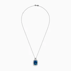 BH Multi Ocean Bleu 14K Gold London Blue Topaz and Diamond Pendant, 12.45 TCW | Necklaces & Pendants