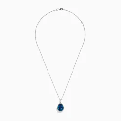 BH Multi Ocean Bleu 14K Gold London Blue Topaz and Diamond Pendant, 9.45 TCW | Necklaces & Pendants