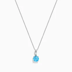 BH Multi Ocean Bleu 14K White Gold Blue Topaz Pendant, 1.00 TCW | Necklaces & Pendants