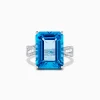 BH Multi Ocean Bleu 14K White Gold Blue Topaz and Diamond Ring, 13.65 TCW | Rings