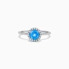 BH Multi Ocean Bleu 14K White Gold Blue Topaz and Diamond Ring, 1.12 TCW | Rings