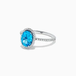 BH Multi Ocean Bleu 14K White Gold Blue Topaz and Diamond Ring, 2.51 TCW | Rings