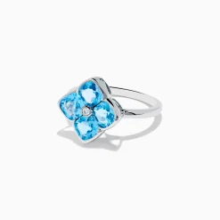Effy Jewelry Ocean Bleu 14K White Gold Blue Topaz and Diamond Ring | Rings