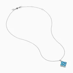 Effy Jewelry Ocean Bleu 14K White Gold Blue Topaz and Diamond Pendant | Necklaces & Pendants