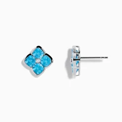 Effy Jewelry Ocean Bleu 14K White Gold Blue Topaz and Diamond Earrings | Earrings
