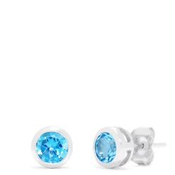 Effy Jewelry Ocean Bleu 14K White Gold Blue Topaz Stud Earrings, 1.10 TCW | Earrings