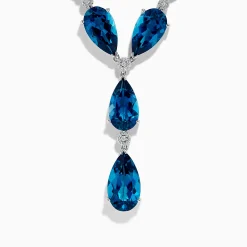 BH Multi Ocean Bleu 14K White Gold London Blue Topaz and Diamond Necklace | Necklaces & Pendants