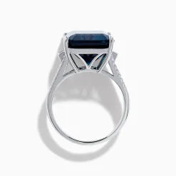 Effy Jewelry Ocean Bleu 14K White Gold London Blue Topaz and Diamond Cocktail Ring | Rings