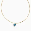Effy Jewelry Ocean Bleu 14K Yellow Gold Collar Necklace u0026 London Blue Topaz Pendant | Necklaces & Pendants