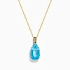 Effy Jewelry Ocean Bleu 14K Yellow Gold Blue Topaz Pendant | Necklaces & Pendants