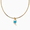 Effy Jewelry Ocean Bleu 14K Yellow Gold Blue Topaz and Diamond Pendant | Necklaces & Pendants