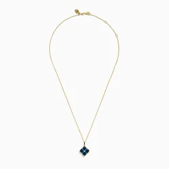 Effy Jewelry Ocean Bleu 14K Yellow Gold London Blue Topaz and Diamond Pendant | Necklaces & Pendants