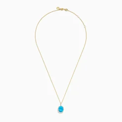 Effy Jewelry Ocean Bleu 14K Yellow Gold Blue Topaz and Diamond Pendant | Necklaces & Pendants