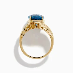 Effy Jewelry Ocean Bleu 14K Yellow Gold London Blue Topaz and Diamond Ring | Rings