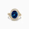Effy Jewelry Ocean Blue 14K Gold London Blue Topaz and Diamond Ring | Rings